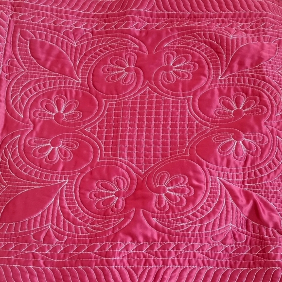 Set of 2 Standard Bohemian / Old Hollywood Glam Red Satin Pillow Shams - Picture 6 of 13